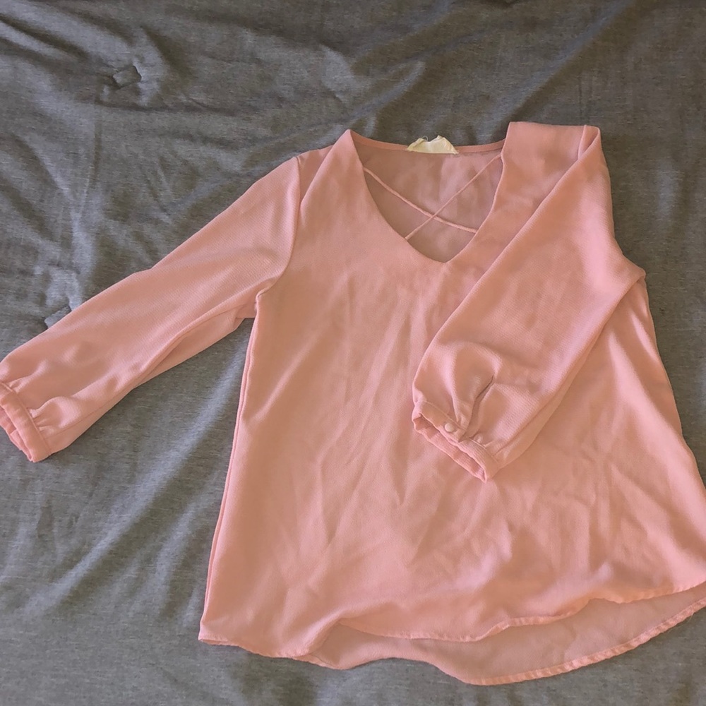 Blush Pink textured blouse